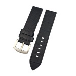22 mm Spor W Kroko Siyah Deri Saat Kordonu